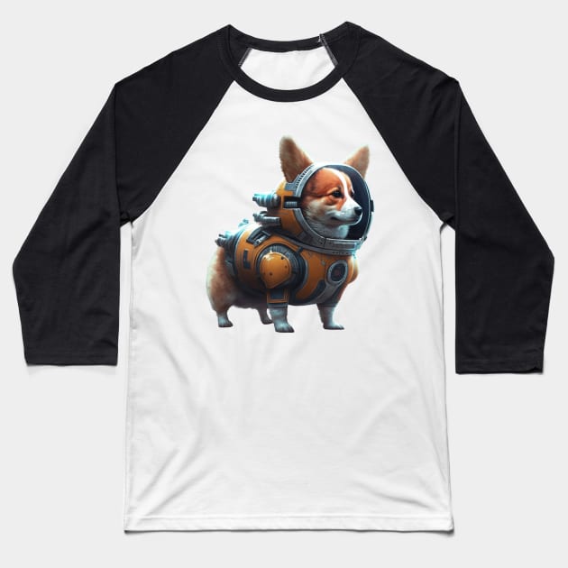 Dog Space Explorer Baseball T-Shirt by gibah